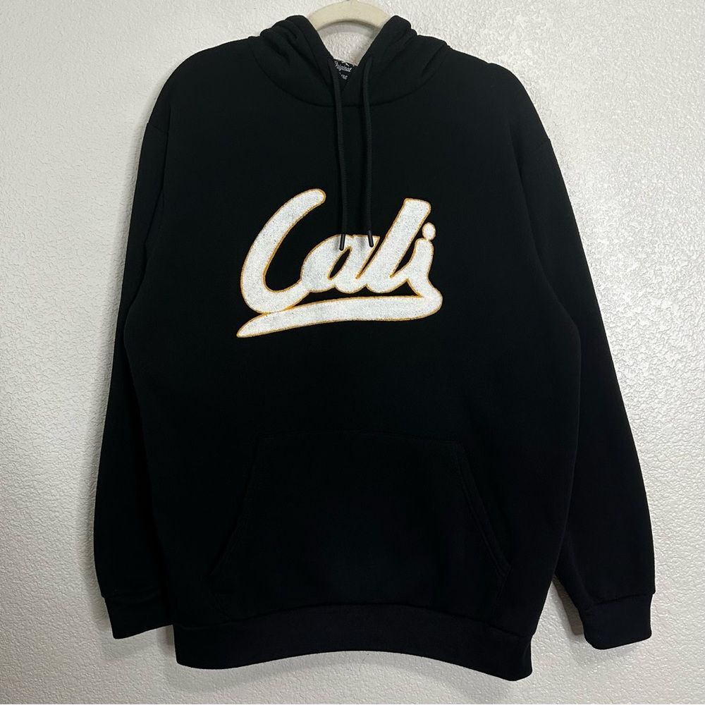Apparel Collection California "Cali" Black Hoodie Men's Sweatshirt, Sz Large